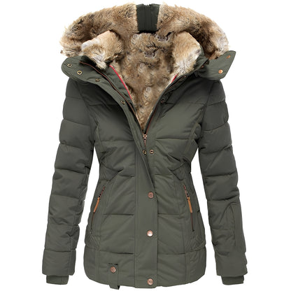 Odelia - Stilvolle, schmale Jacke mit Pelzkragen für Damen