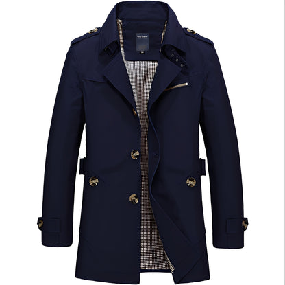 Cason - Stylischer langer Windbreaker-Mantel für Männer