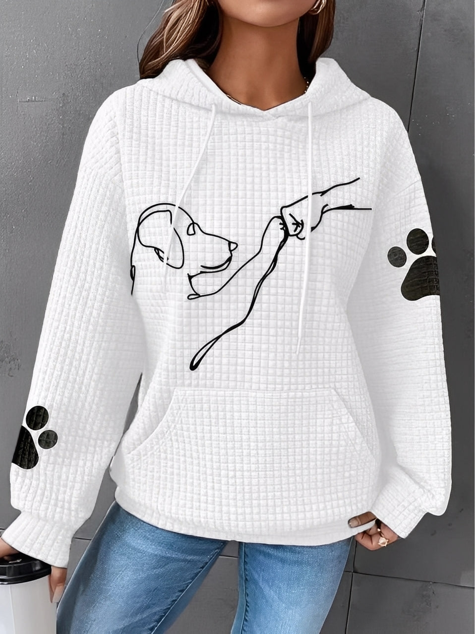Berenice - Bedrucktes, warmes Kapuzensweatshirt für Damen