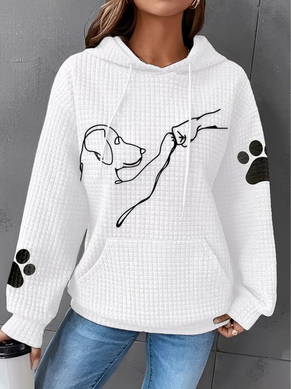 Berenice - Bedrucktes, warmes Kapuzensweatshirt für Damen
