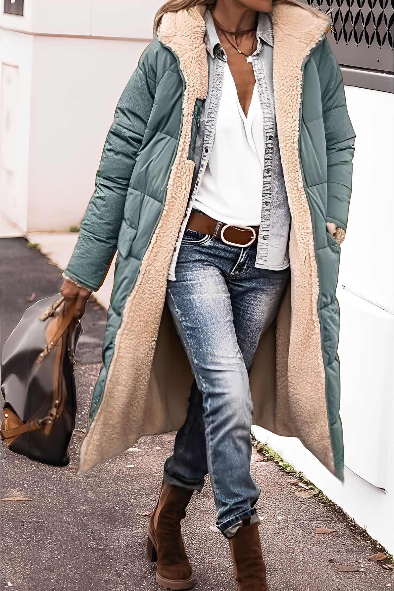 Carina - Eleganter Parka-Mantel mit Kapuze für Damen