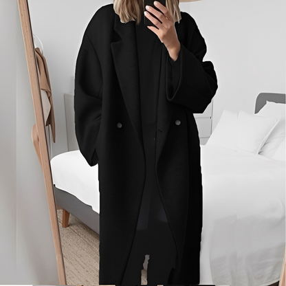Marjolaine - Zeitgemäßer Oversize-Mantel mit Knöpfen für Damen