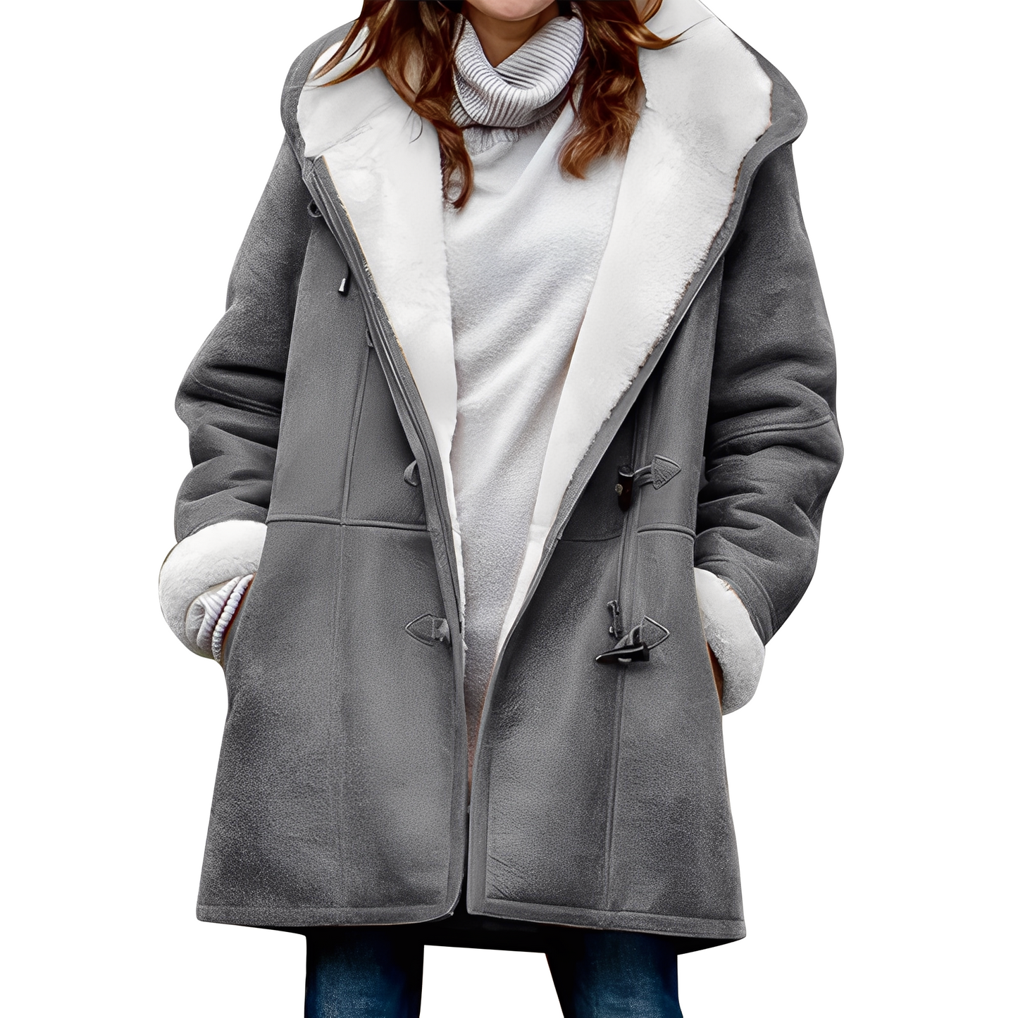 Madilyn - Lässiger Dufflecoat mit Kapuze für Damen