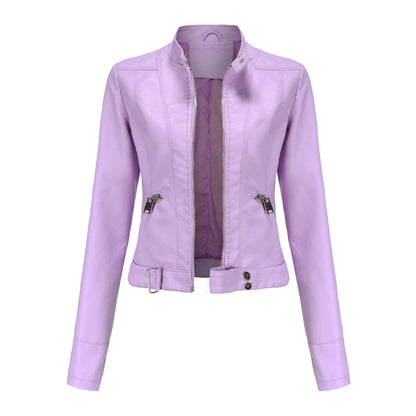 Madeline - Stilvolle Lederjacke mit Stehkragen für Damen