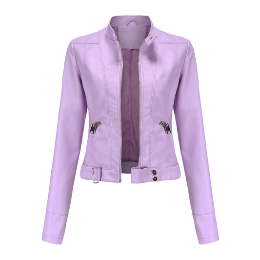 Madeline - Stilvolle Lederjacke mit Stehkragen für Damen