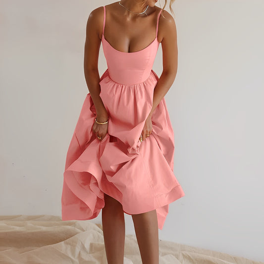 Selena - Fließendes Midikleid für Damen für den Weg zur Arbeit