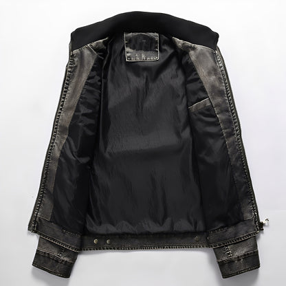 Kevin - Klassische Lederjacke mit Taschen für Herren
