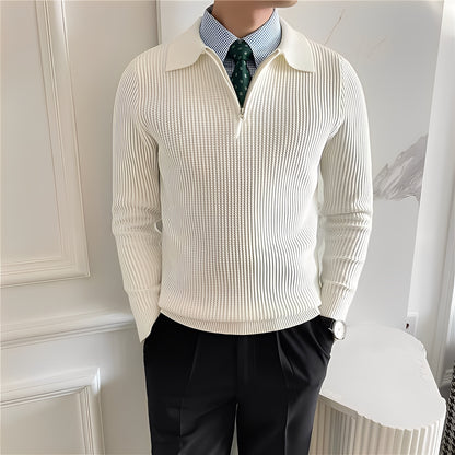 Justin - Eleganter Strickpullover mit Reißverschluss für Herren
