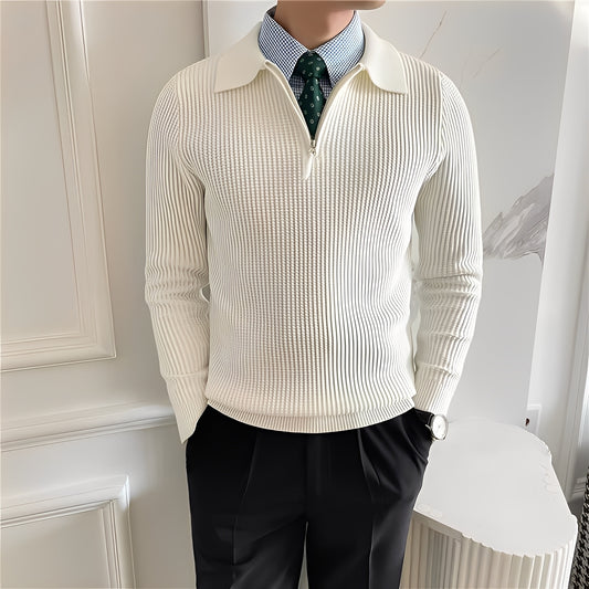 Justin - Eleganter Strickpullover mit Reißverschluss für Herren