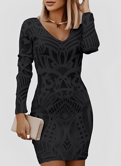 Caitlyn - Stilvolles, langärmeliges Slim-Fit-Kleid für Damen