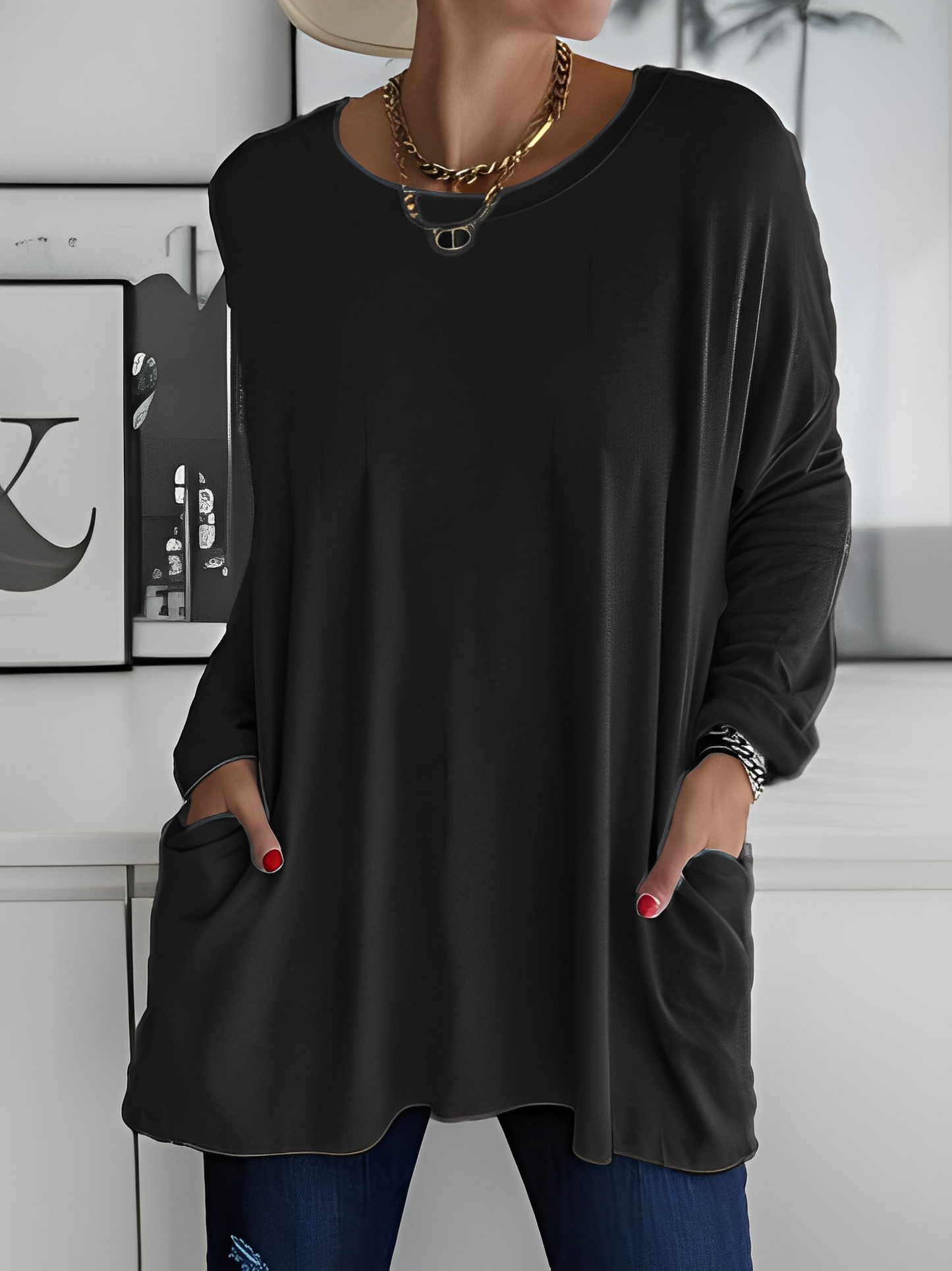 Leola - Lässiger Pullover mit Taschen für Damen