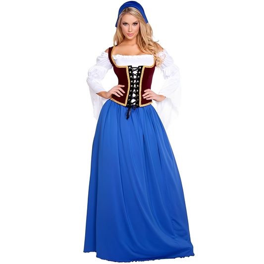 Katelynn - Retro-Oktoberfest-Langkleid für Damen