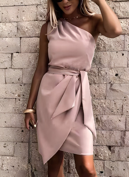 Alvena - Stilvolles, schräg geschnittenes One-Shoulder-Kleid für Damen