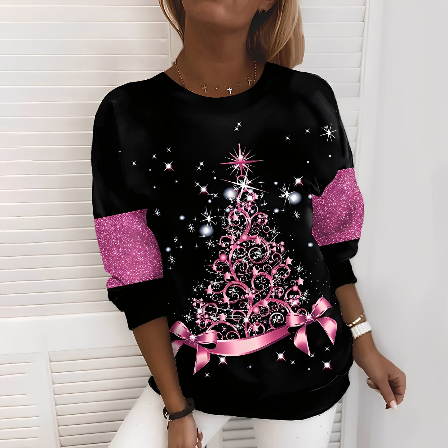 Elizabeth - Festlicher Pullover mit Baummotiv für Damen