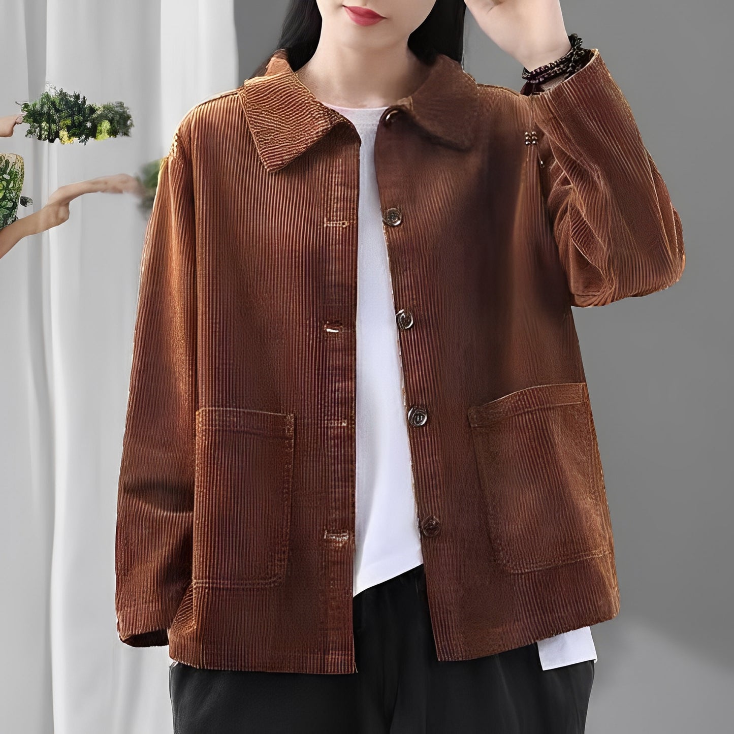 Chloe - Lässige Cordjacke mit Taschen für Damen