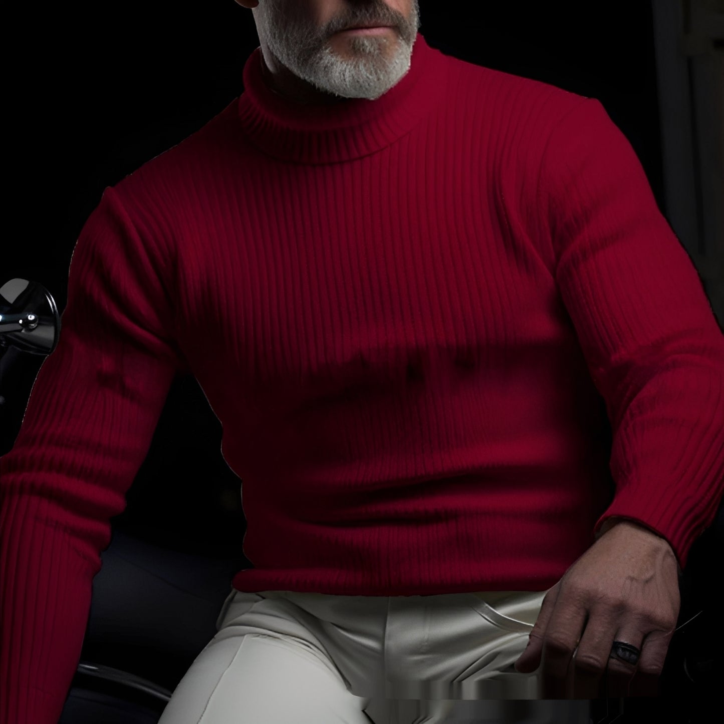 Randolf - Eleganter, schlichter Rollkragenpullover für Herren
