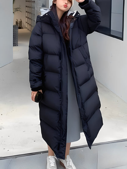 Hazel - Trendige lange Kapuzenjacke für Damen