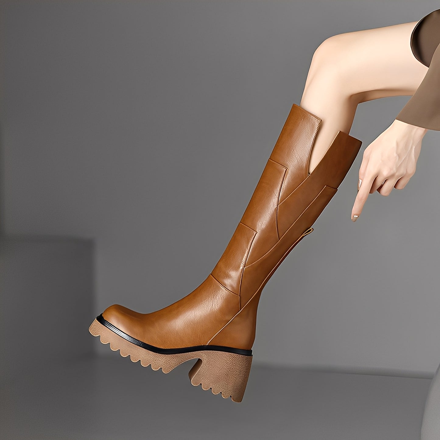 Madelaine - Lässige, robuste Lederstiefel mit Reißverschluss für Damen
