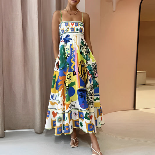 Zinnia - Farbenfrohes Sommerkleid mit hoher Taille für Damen