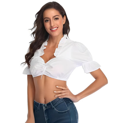 Zenia - Stilvolle ethnische Oktoberfestbluse für Damen