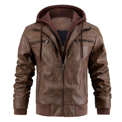 Everard - Klassische Motorradjacke mit Kapuze für Herren