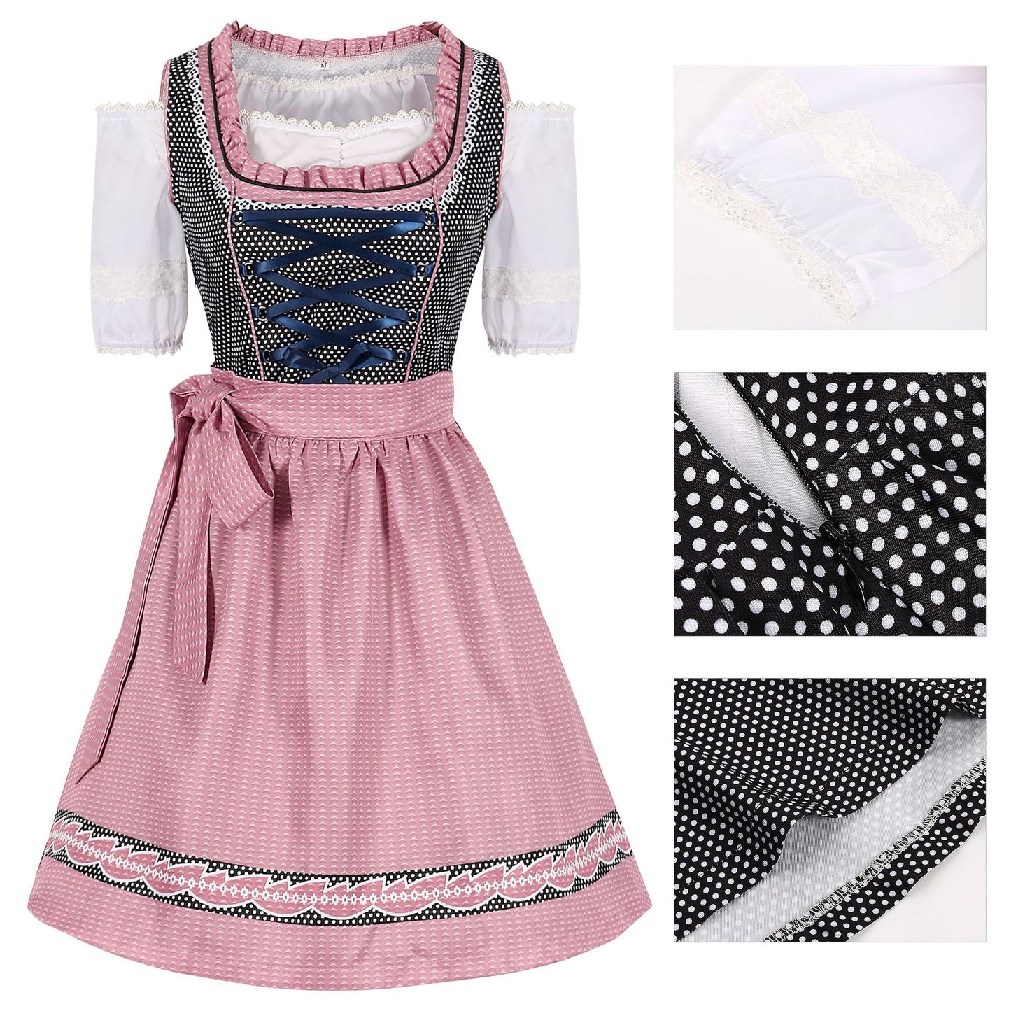 Velda - Klassisches Oktoberfestkleid mit Hosenträgern für Damen