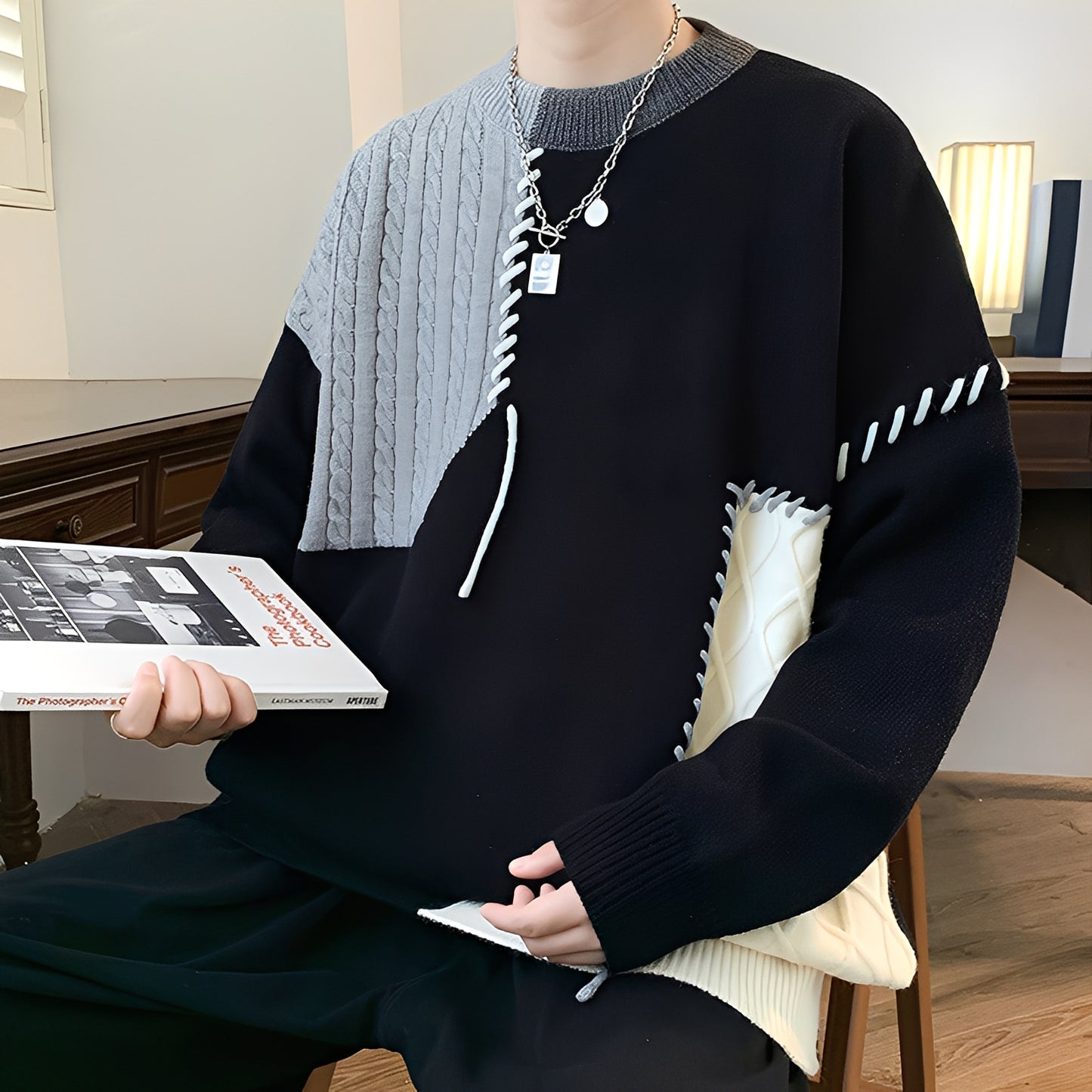 Curtis - Stilvoller Fleece-Pullover mit Farbblock-Design für Herren