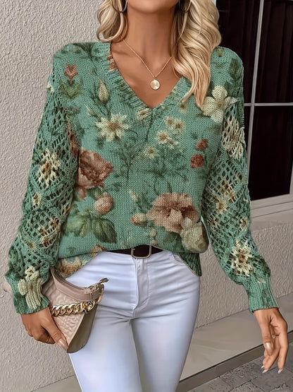 Ashtyn - Stilvoller Pullover mit Blumenmuster für Damen