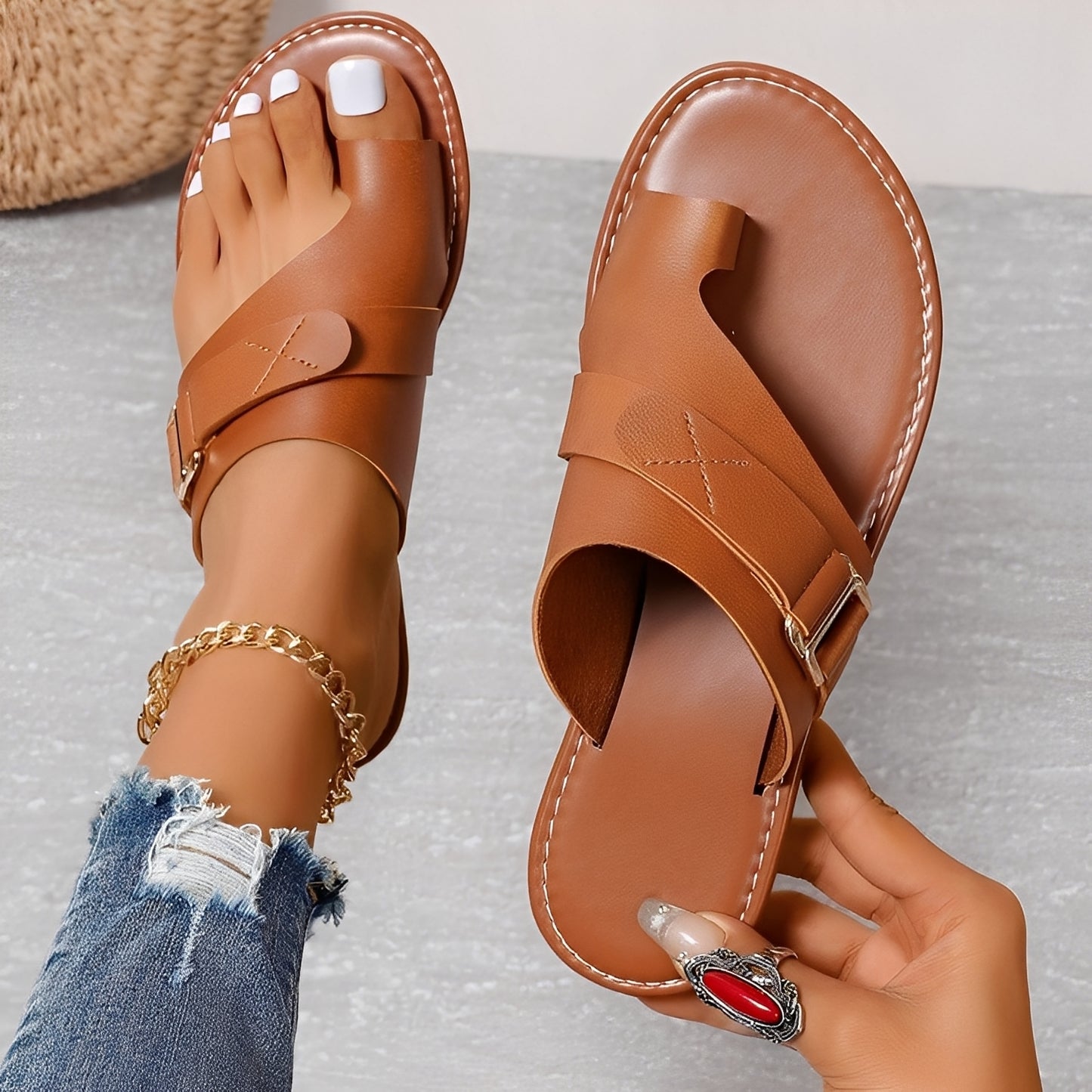 Renita - Lässige, leichte flache Sandalen für Damen