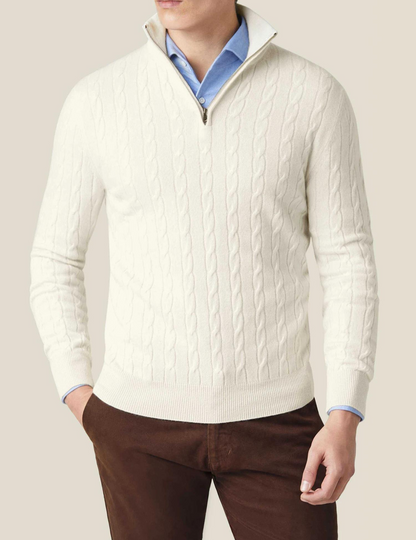 Zephyr - Pullover mit Zopfmuster und Reißverschluss