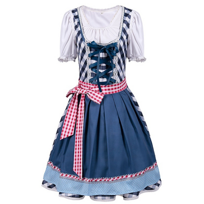 Rowina - Klassisches kariertes Oktoberfest-Dirndlkleid für Damen