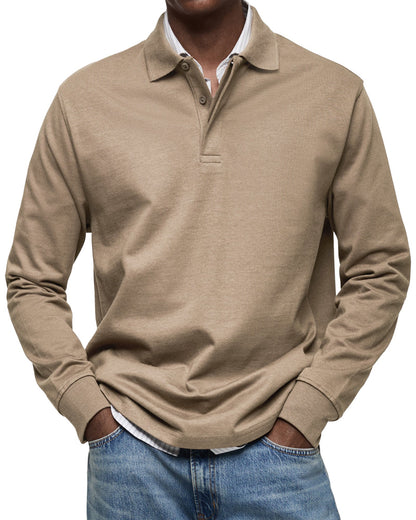 Dewey - Schlichtes Langarm-Poloshirt für Herren