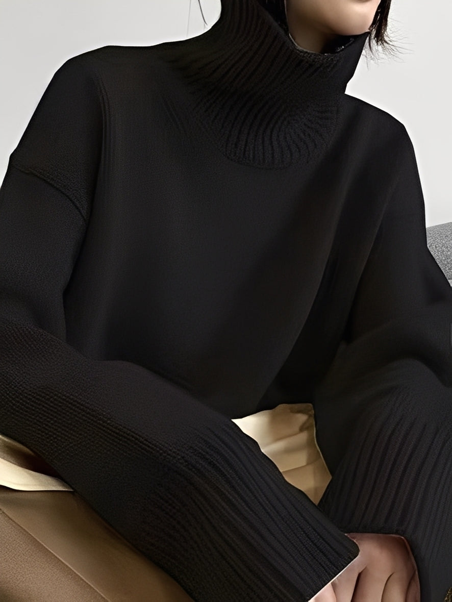 Yvette - Lockerer Kaschmir-Rollkragenpullover für Damen