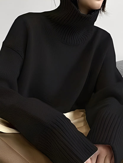 Yvette - Lockerer Kaschmir-Rollkragenpullover für Damen