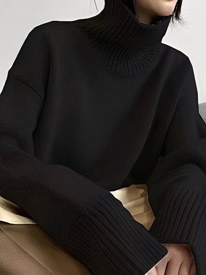 Adrienne - Stilvoller, locker sitzender Kaschmir-Rollkragenpullover