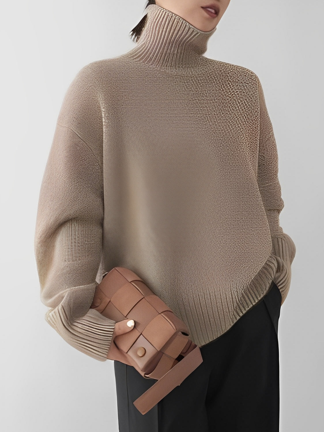 Yvette - Lockerer Kaschmir-Rollkragenpullover für Damen
