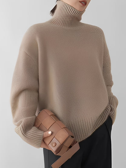 Adrienne - Stilvoller, locker sitzender Kaschmir-Rollkragenpullover