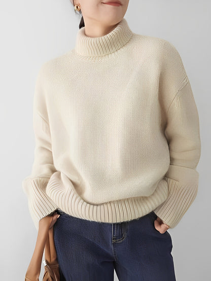Yvette - Lockerer Kaschmir-Rollkragenpullover für Damen