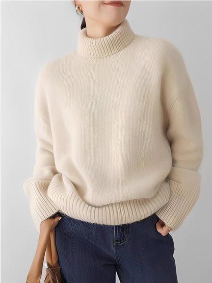 Adrienne - Stilvoller, locker sitzender Kaschmir-Rollkragenpullover