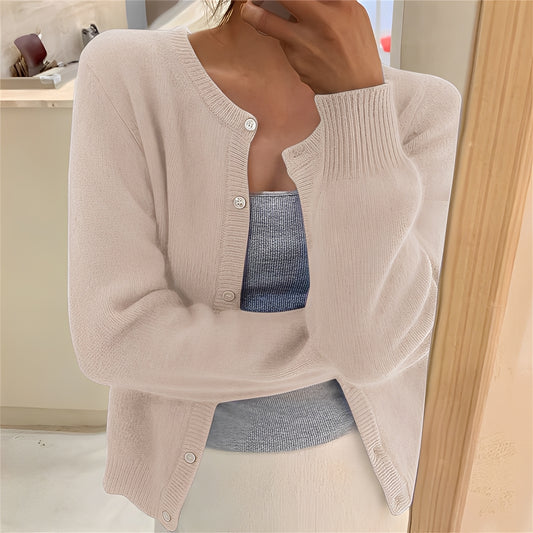 Jaqueline - Schlichter, stilvoller Strickcardigan für Damen