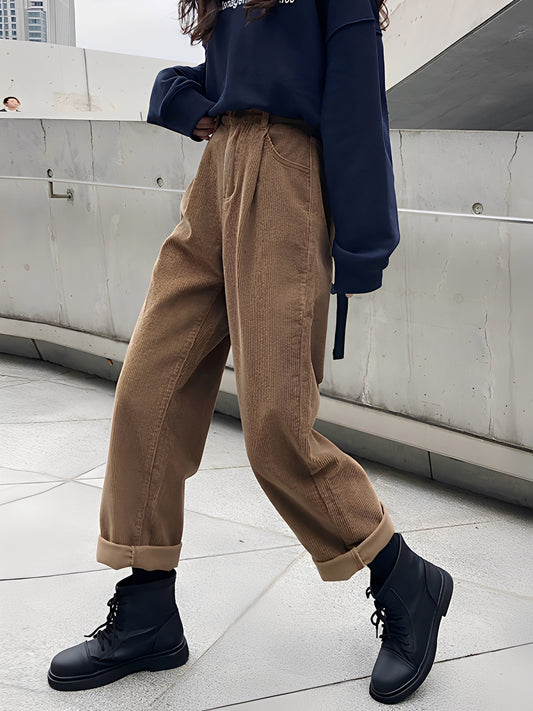 Shelbie - Klassische Cordhose mit weitem Bein für Damen