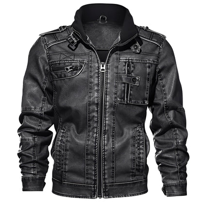 Kevin - Klassische Lederjacke mit Taschen für Herren