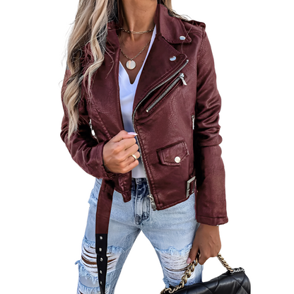 Tiana - Retro-Bikerjacke mit Reißverschluss für Damen