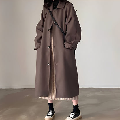 Estelle - Klassischer einreihiger Wollmantel für Damen
