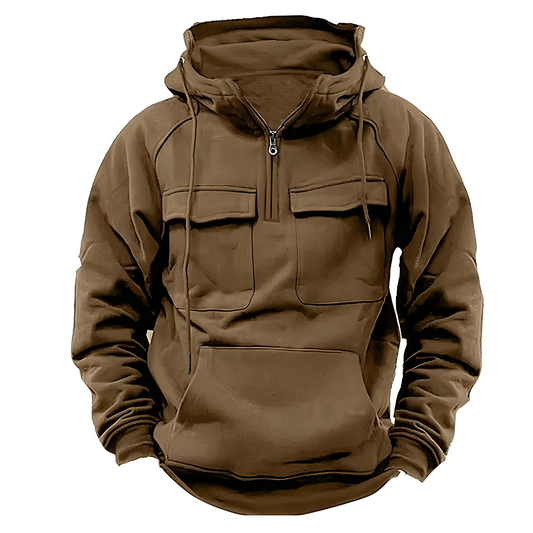 Malcom - Klassischer Hoodie mit mehreren Taschen für Herren