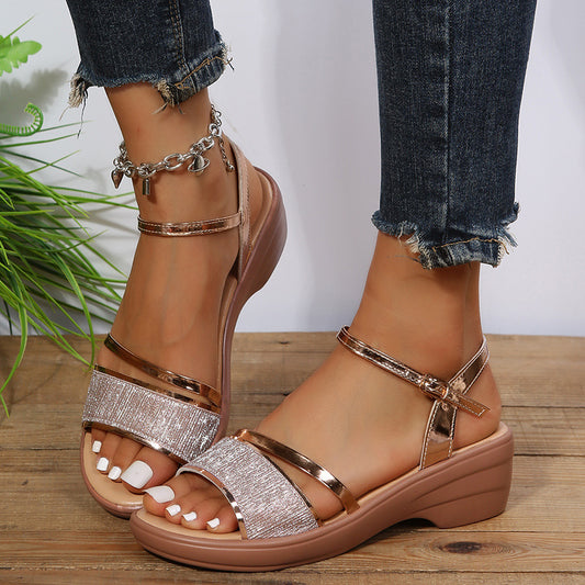 Xanthia - Lässige Keilabsatz-Sandalen mit offener Spitze für Damen