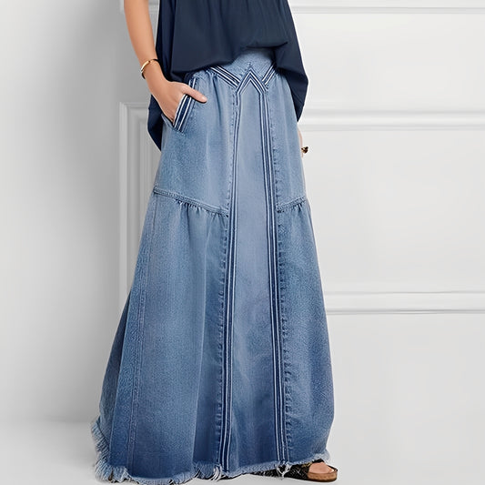 Jordyn - Lässiger elastischer Jeansrock mit Taschen für Damen