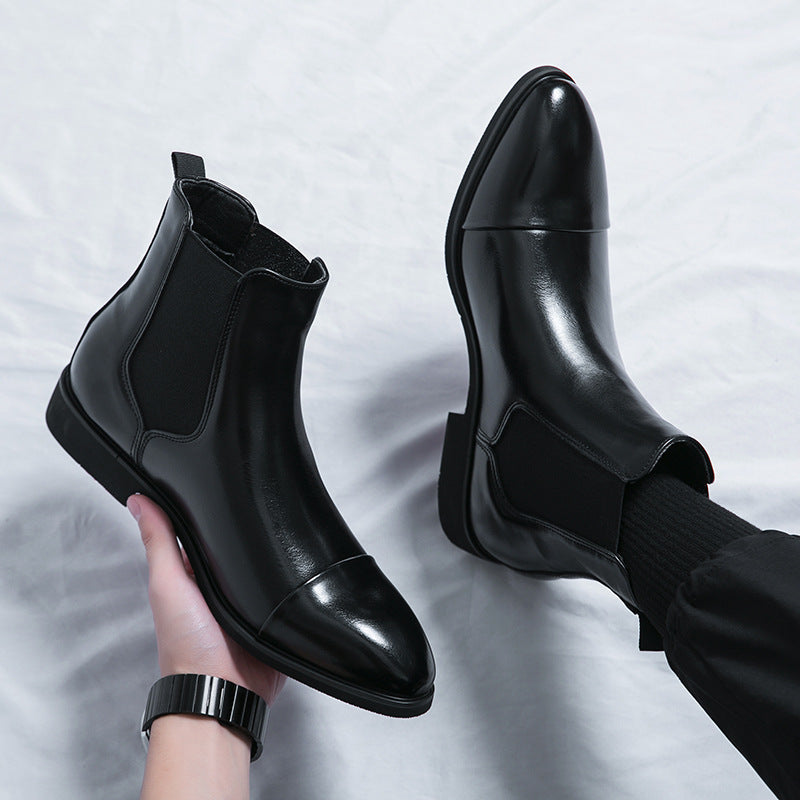 Kennith - Lässige, elegante Chelsea-Stiefel aus Leder für Herren