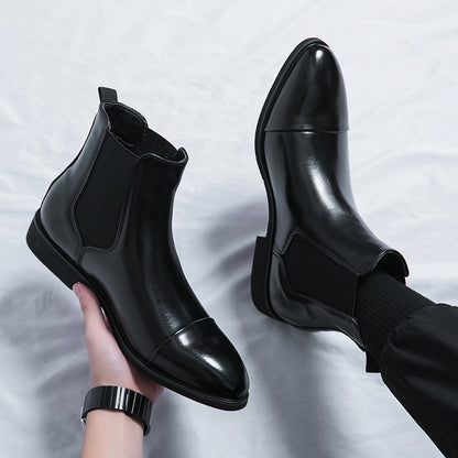 Kennith - Lässige, elegante Chelsea-Stiefel aus Leder für Herren