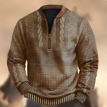 Edmund - Lässiger bedruckter Pullover mit Reißverschluss für Herren